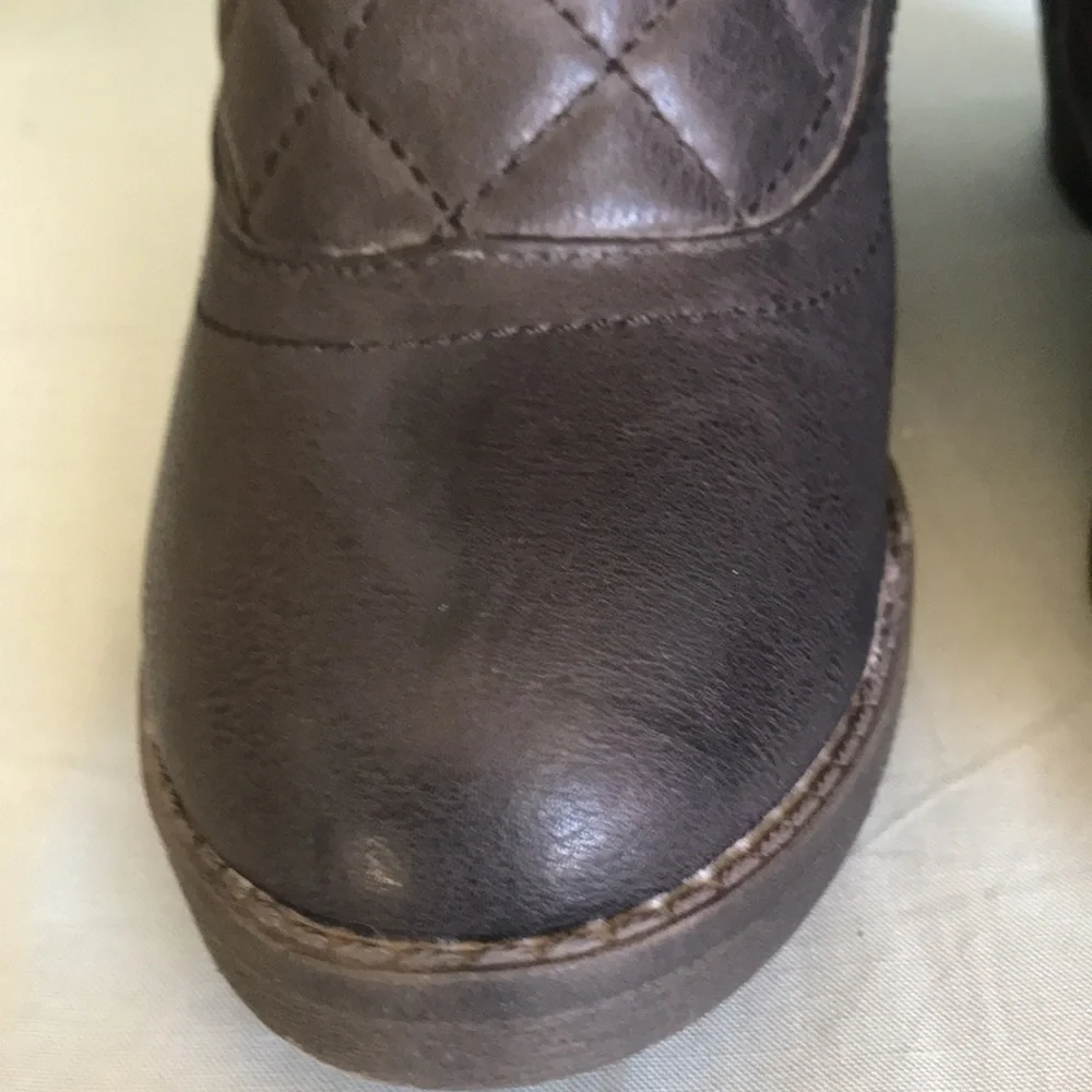 Arizona Jeans dark gray zip up block heel round toe quilted ankle booties size 7 - Picture 8 of 14